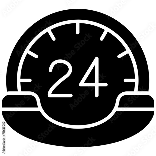 24 Hours Call Center icon vector image. Can be used for Online Money Services.