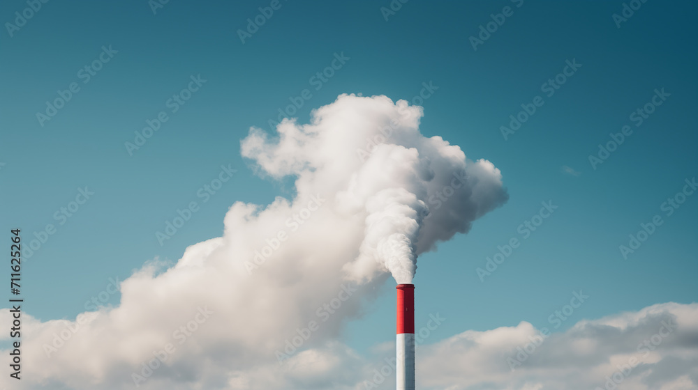 Industrial Smokestack Emitting Smoke Against a Blue Sky,carbon tax