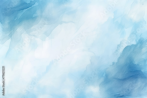 Abstract blue watercolor background for your design. Digital art painting. © Ula