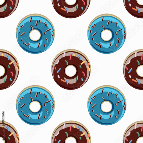 Vector illustration with pattern with colored donuts