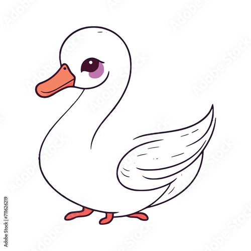 Cute Swan wild animal vector EPS