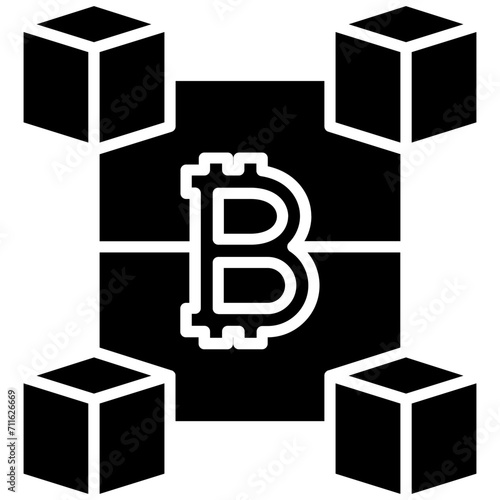 Blockchain icon vector image. Can be used for Fintech.