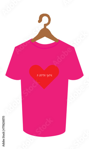 pink color t-shirt design for love