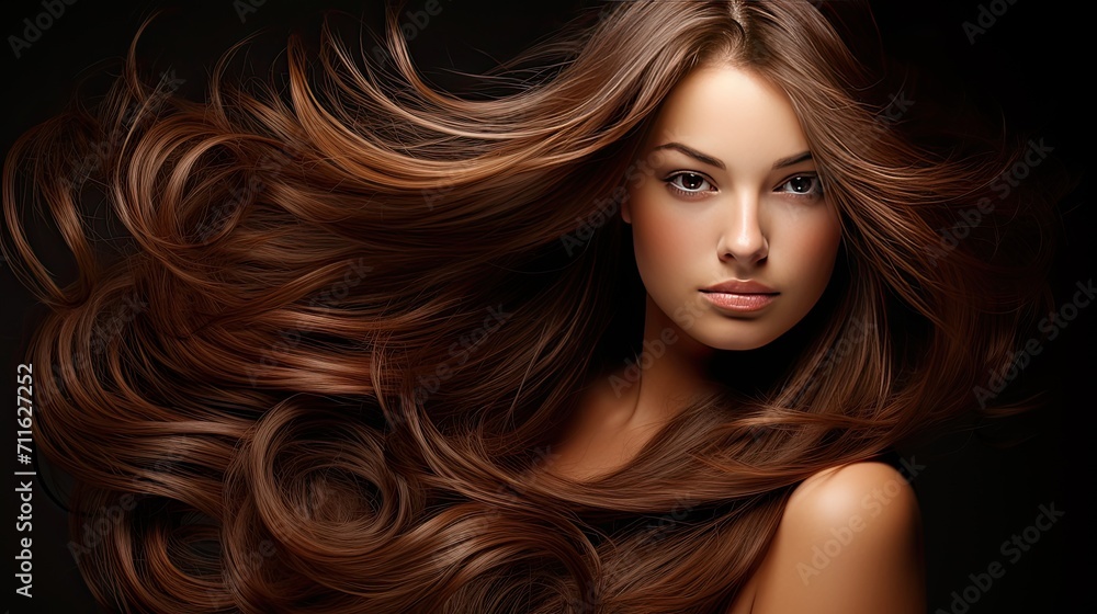 The perfect image of a beautiful brown-haired girl. Feminine image of natural beauty. Illustration for beauty and fashion magazine. The perfect image of a beautiful brown-haired girl. Feminine image of natural beauty. Illustration for beauty and fashion magazine.