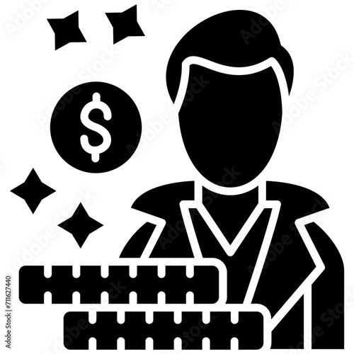 Millionaire icon vector image. Can be used for Fintech.