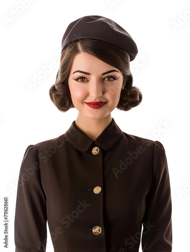 stewardess in transparent background