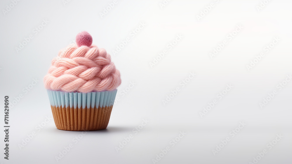 Wool cupcake in pastel color Wool cupcake in pastel color