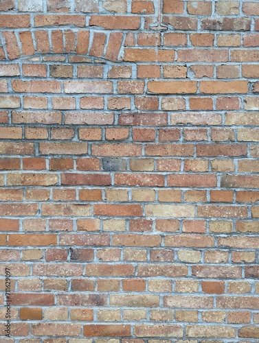 Brick wall from building