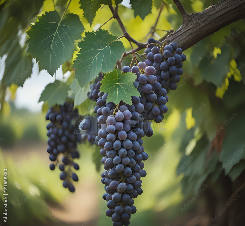 A realistic fresh green grapes in nature background. bunch of grapes, Generative AI, Generative, AI