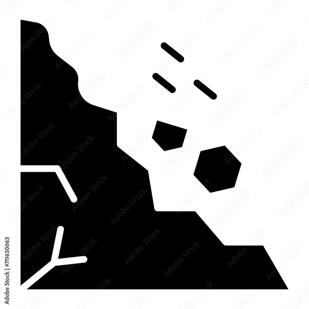 Rock Sliding icon vector image. Can be used for Natural Disaster. Rock Sliding icon vector image. Can be used for Natural Disaster.