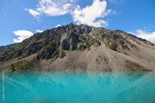 Turquoise Lake with mountain views