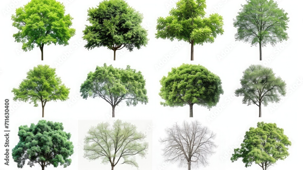 Collection of trees isolated on white background Collection of trees isolated on white background