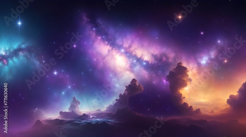 Nebula and stars in deep space, mysterious universe background.
