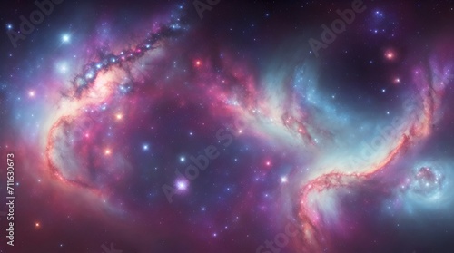 Nebula and stars in deep space  mysterious universe background.