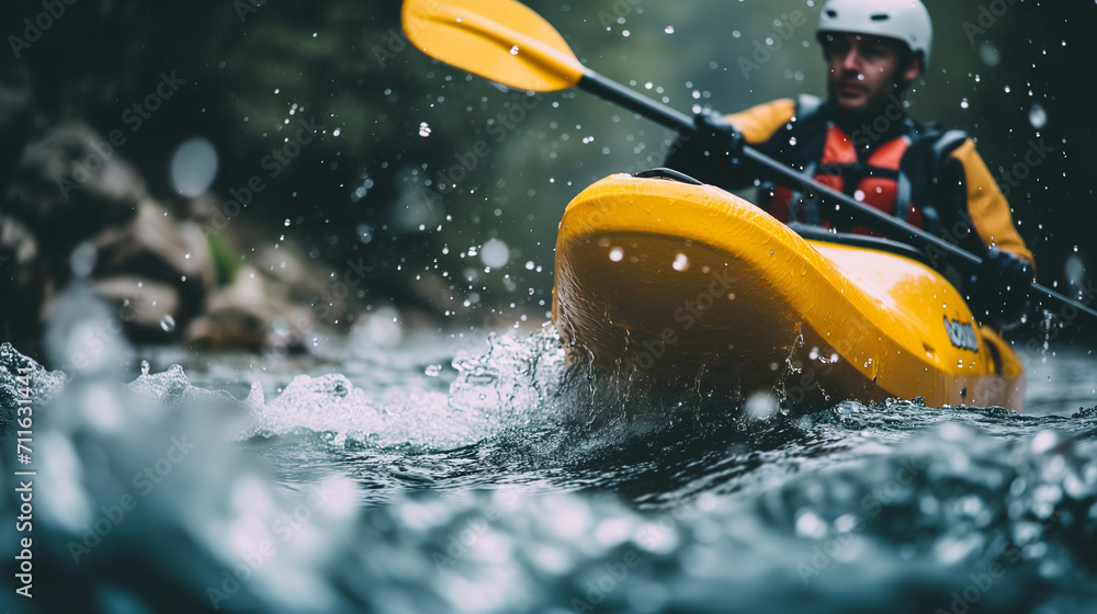 Adventurous Kayaking on a Rugged River