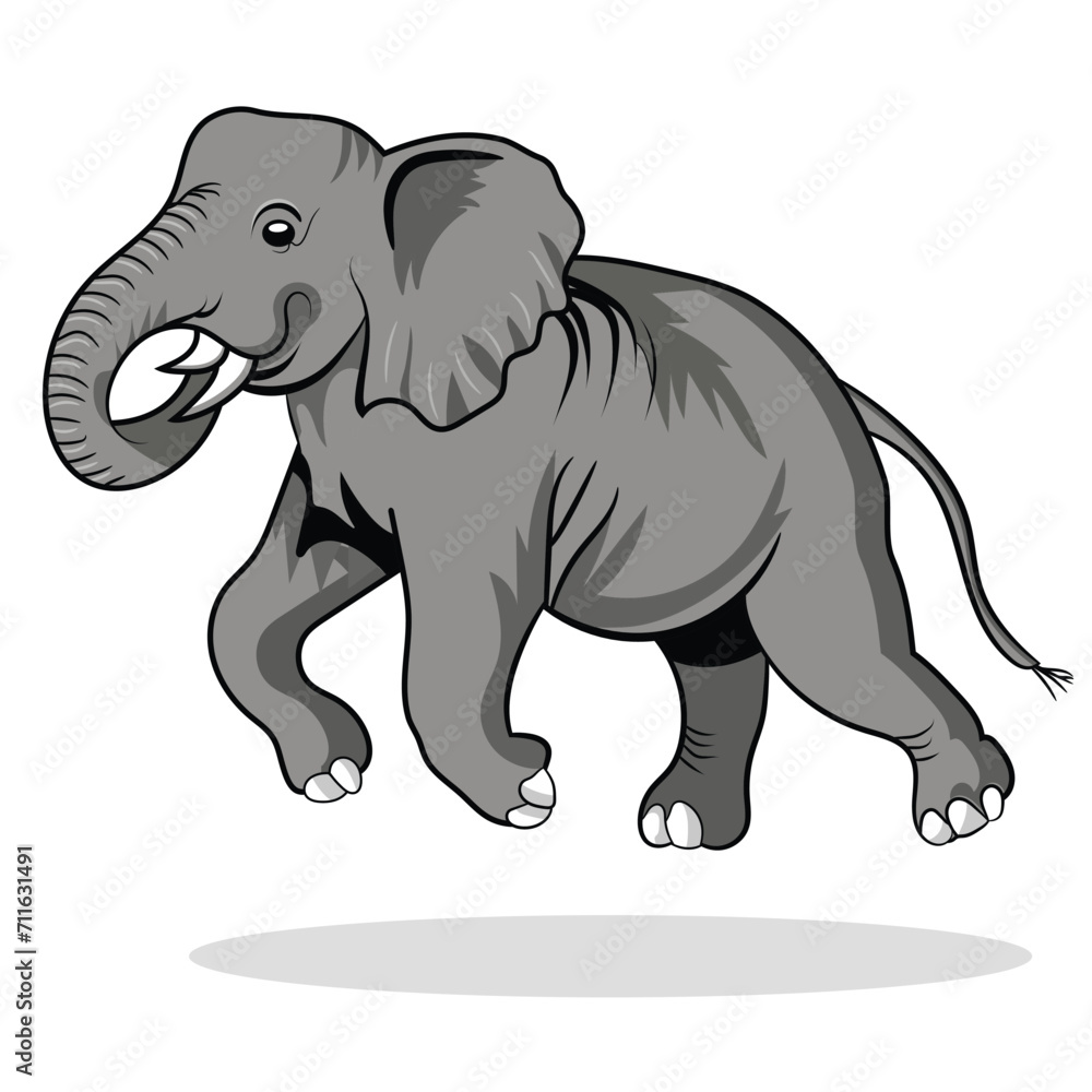 Obraz premium vector cute elephant cartoon isolated