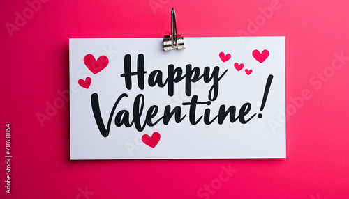 Simple Yet Stylish Valentine\'s Day Card Saying \'Happy Valentine\'s\'