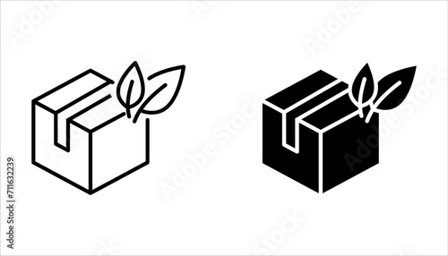 Eco packaging icon set. vector illustration on white background photo