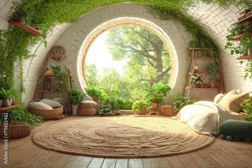 a room with serene peaceful ambiance and plants decorated ideas style inspiration