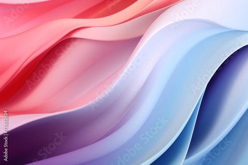 A blue, pink, and red paper wallpaper, in the style of light pink and light peach, colorful curves