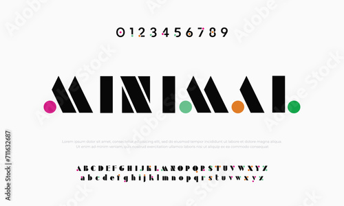 Minimal abstract alphabet fonts. Typography technology, electronic, movie, digital, music, future, logo creative font. vector illustration