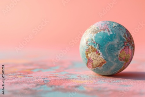 Globe on the background of the world map. The concept of travel and tourism.