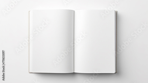 A notebook with white pages top view photo