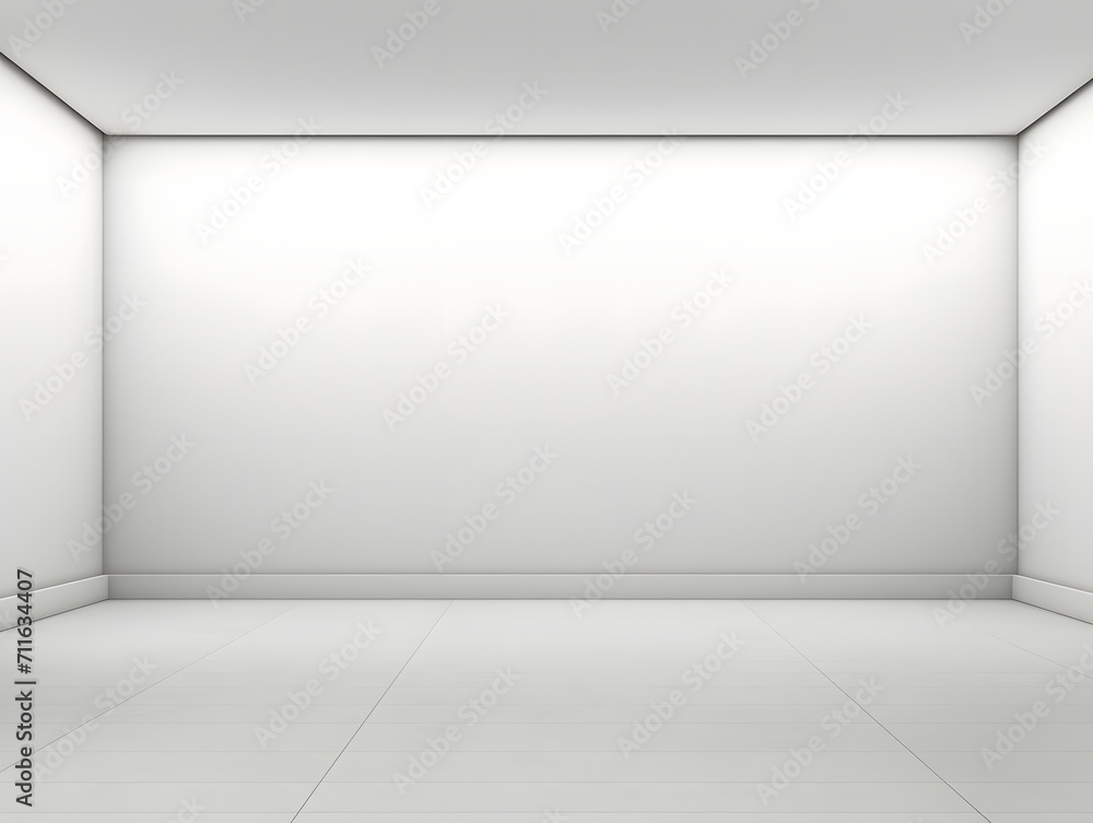 Empty room with white wall and empty space Empty room with white wall and empty space