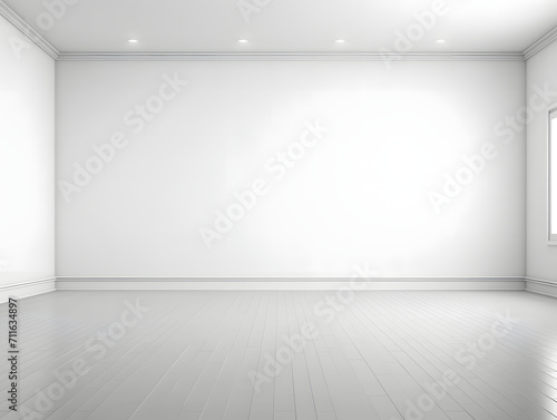 Empty room with white wall and empty space