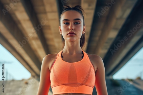 Athletic Woman Wearing Stylish Sportswear, Ready To Conquer Any Challenge