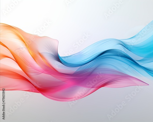 Abstract neon lines on white background - modern graphic image