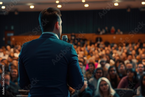 Inspiring Perspective Of Motivational Speaker Impresses And Engages Audience With Powerful Words