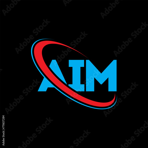AIM logo. AIM letter. AIM letter logo design. Initials AIM logo linked with circle and uppercase monogram logo. AIM typography for technology, business and real estate brand.