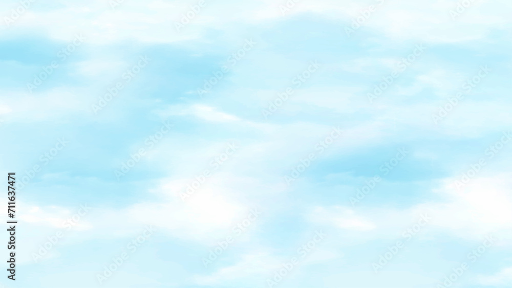 Background with clouds on blue sky. Vector background