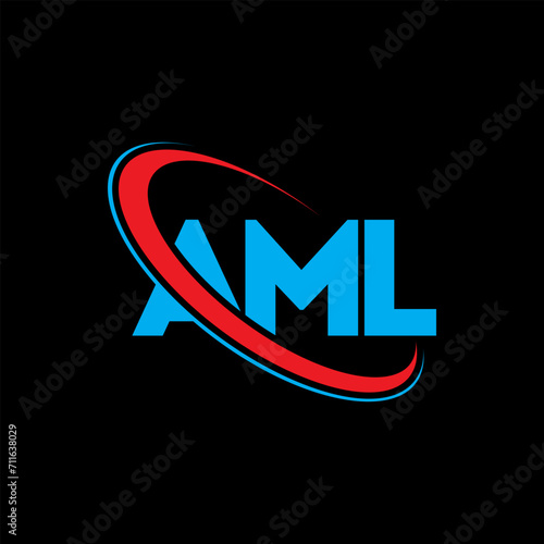 AML logo. AML letter. AML letter logo design. Initials AML logo linked with circle and uppercase monogram logo. AML typography for technology, business and real estate brand.