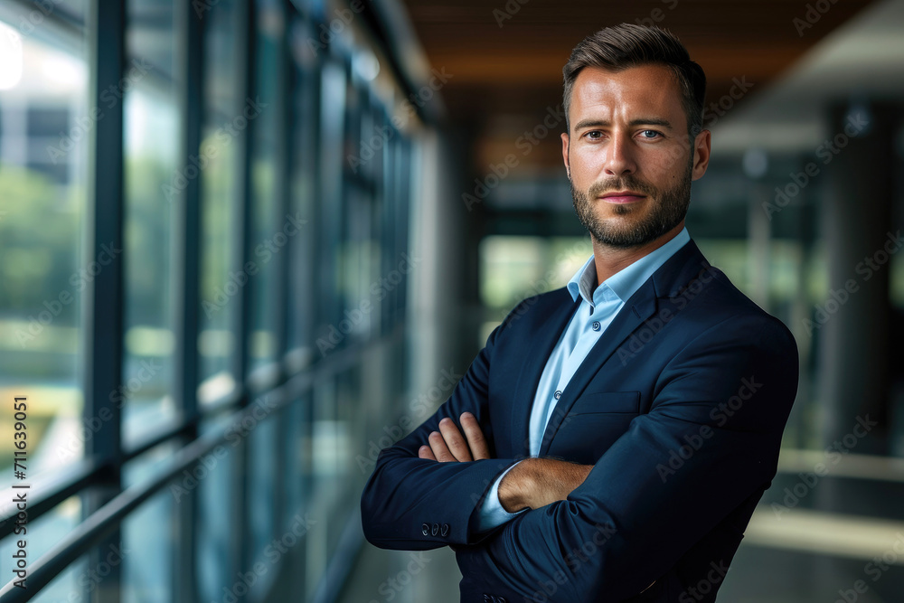Handsome trendy businessman in a modern office Handsome trendy businessman in a modern office