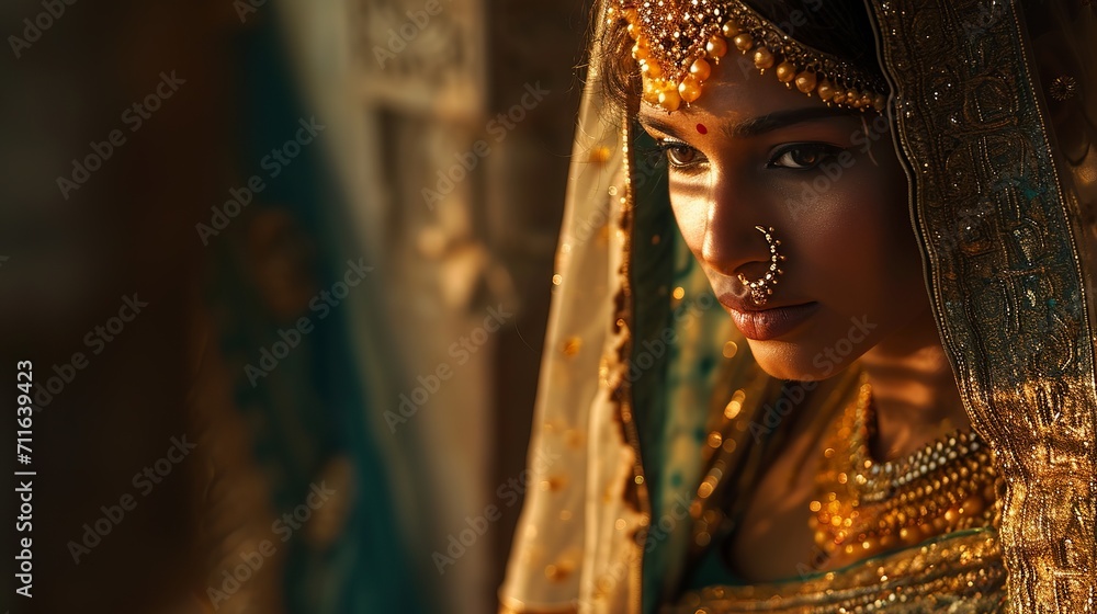 Colorful portrait of an Indian woman