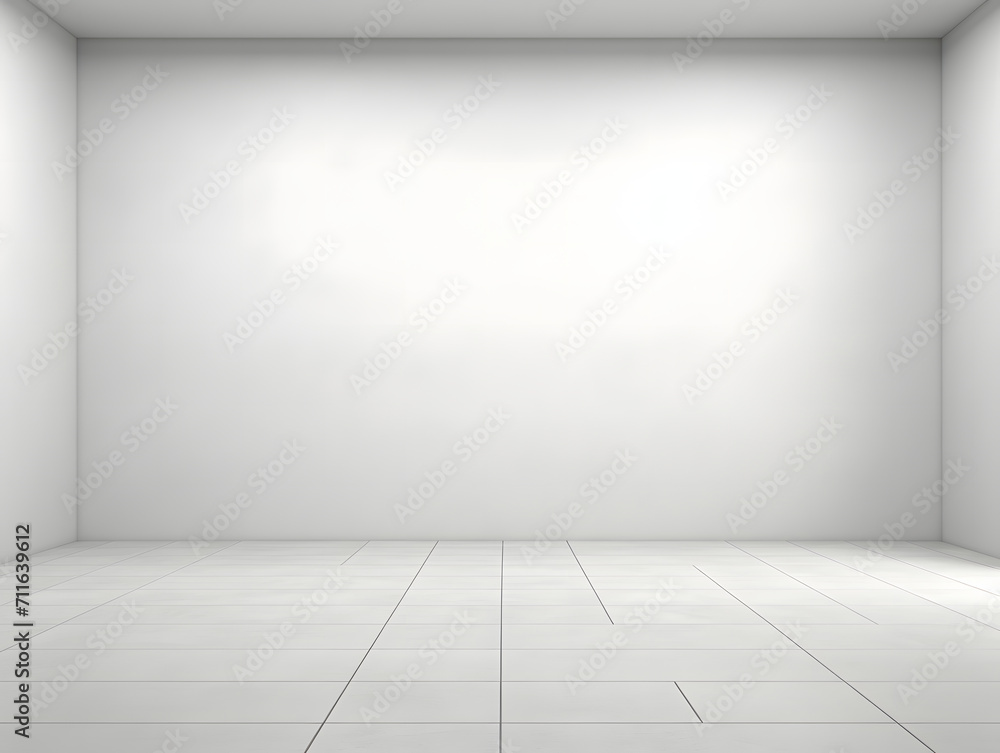 Empty room with white wall and empty space Empty room with white wall and empty space