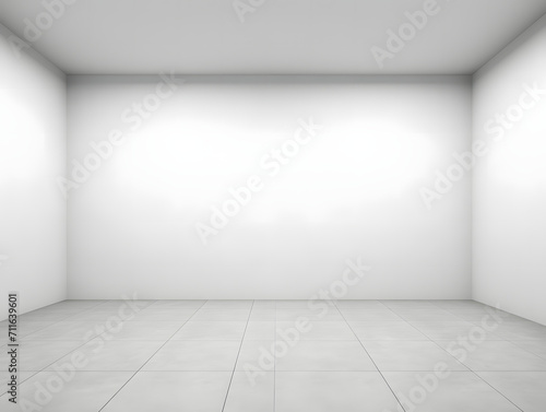 Empty room with white wall and empty space