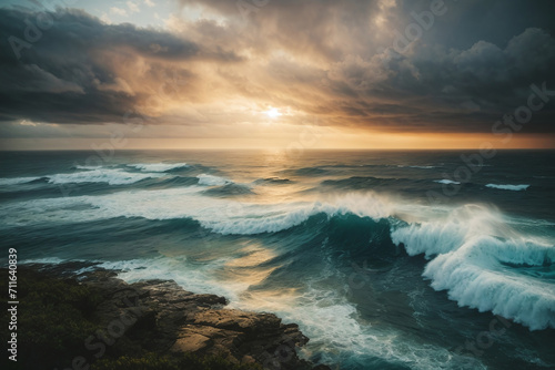 waves crashing on the beach © Magic Art