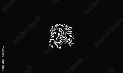 jumping horse logo, art, design, black background