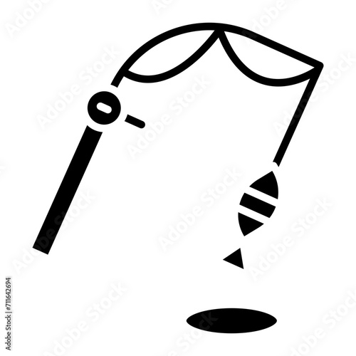 Fishing rod icon vector image. Can be used for Fathers Day.