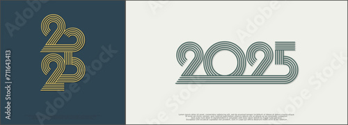 Happy new year - best wishes 2025 with colorful truncated number. Perfect vector for poster, banner, greeting and new year 2025 celebration.	