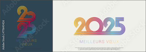 Bonne année - meilleurs vœux 2025 - vecteur pour affiche, bannière, salutation et célébration du nouvel an 2025.