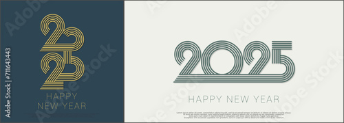 Happy new year - best wishes 2025 with colorful truncated number. Perfect vector for poster, banner, greeting and new year 2025 celebration.