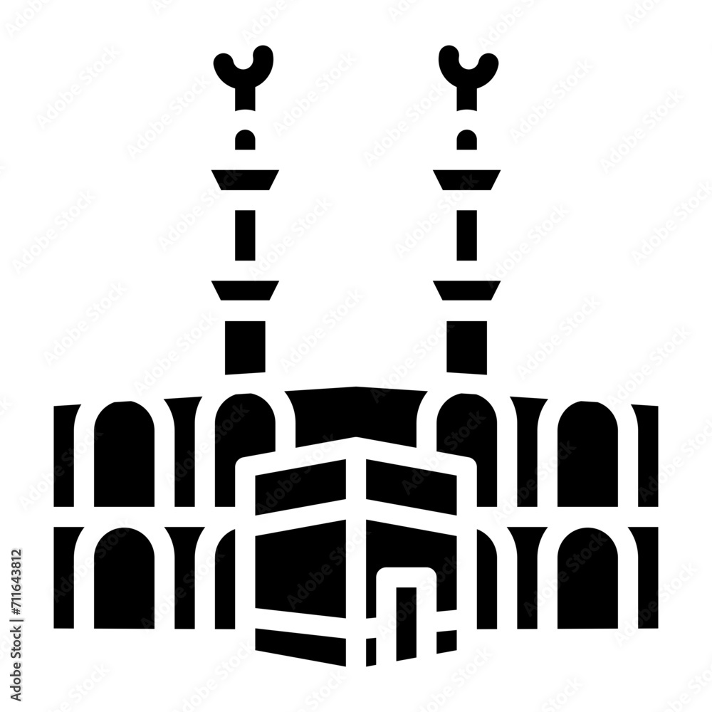 Masjid al-Haram icon vector image. Can be used for Hajj Pilgrimage. Masjid al-Haram icon vector image. Can be used for Hajj Pilgrimage.