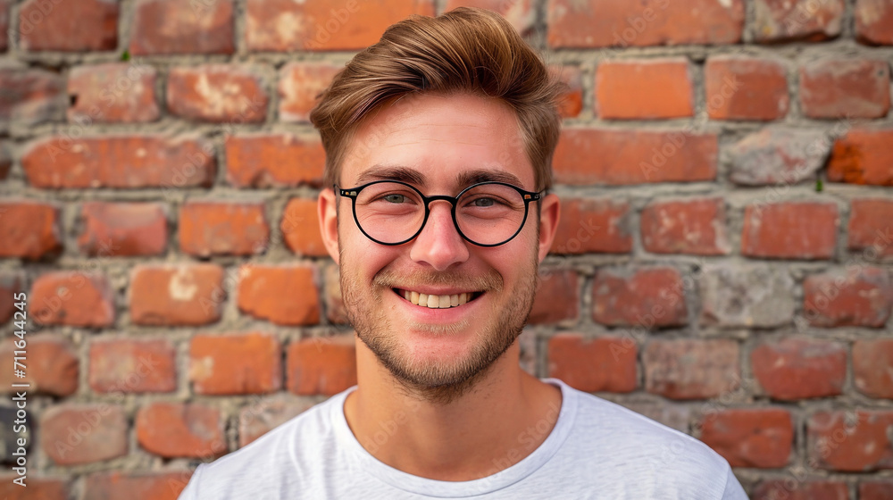 Portrait of the attractive man in glasses. Portrait of the attractive man in glasses.