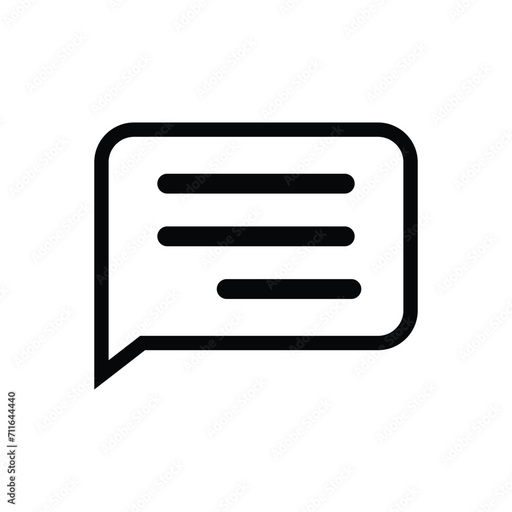 Chat message bubble vector icon, communication icon Chat message bubble vector icon, communication icon