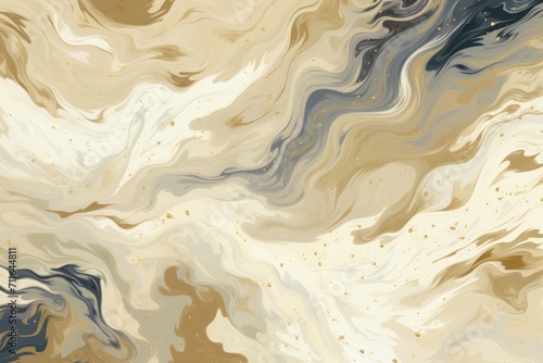 Beige magic starry night. Seamless vector pattern with stars texture marble
