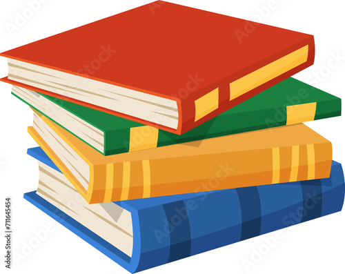 Stack of school books, textbooks. Bestsellers heap